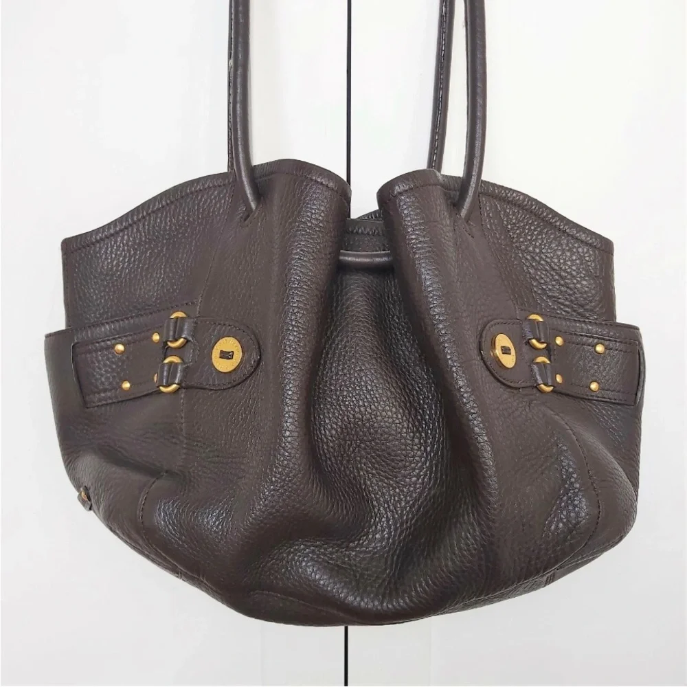 Cole Haan pebbled brown Leather Satchel